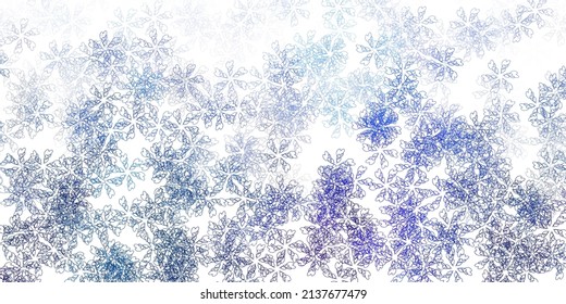 Hellrosa, blaue, abstrakte Vektorgrafik mit Blättern. Blätter auf unscharfem abstraktem Hintergrund mit Farbverlauf. Muster für Frauentag-Beförderung.