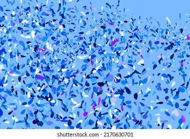 Light Pink, Blue vector abstract background with leaves. Blurred decorative design in Indian style with leaves. Elegant pattern for your brand book.