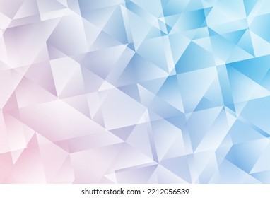 Patrón de mosaico abstracto de vector azul y rosa claro. Ilustración poligonal brillante, que consiste en triángulos. Nuevo estilo para su diseño de negocio.