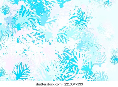 Light Pink, Blue vector abstract design with branches. Illustration with doodles on abstract template. A new texture for your wallpaper design.