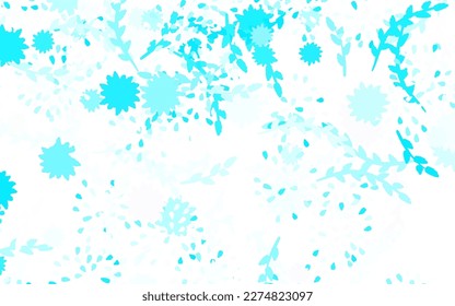 Pink claro, Blue vector fondo abstracto con flores, rosas. Ilustración creativa de estilo borroso con flores. Diseño pintado a mano para la web, folletos.