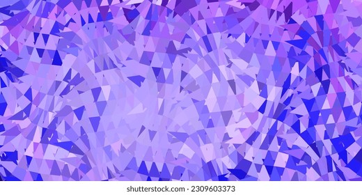 Plantilla de triángulo abstracto de vector azul y rosa claro. Ilustración colorida decorativa con triángulos abstractos. Su diseño para aplicaciones.