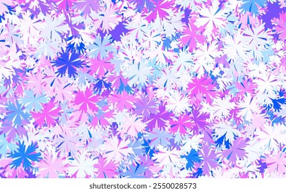 Rosa claro, fondo abstracto de Vector azul con árboles, ramas. Ilustración con coloridas flores abstractas doodle. Patrón para cabezas de Sitios web, diseños.