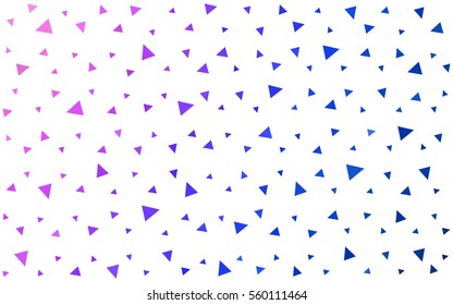 Light Pink Blue vector abstract colorful background, which consist of triangles. Pattern with colored triangles on white background.
