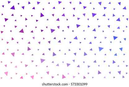 Light Pink, Blue vector abstract colorful background, which consist of triangles. Pattern with colored triangles on white background.