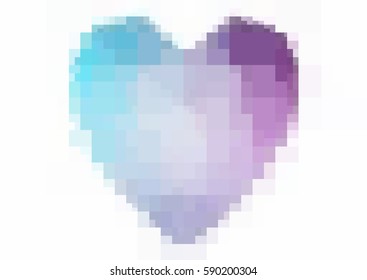 Light Pink, Blue vector abstract glitter heart shape on white background in love concept for valentine's day with sweet and romantic moment. Polygonal design for your business.