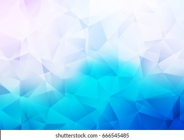 Light Pink, Blue vector abstract polygonal pattern. Modern geometrical abstract illustration with gradient. A completely new template for your business design.