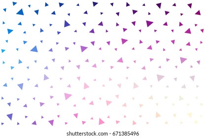 Light Pink, Blue vector abstract colorful background, which consist of triangles. Pattern with colored triangles on white background.