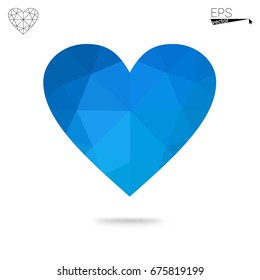 Light Pink, Blue vector abstract glitter heart shape on white background in love concept for valentine's day with sweet and romantic moment. Polygonal design for your business.