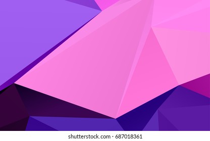Light Pink, Blue vector abstract polygonal template. An elegant bright illustration with gradient. The textured pattern can be used for background.