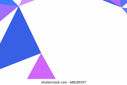 Light Pink, Blue vector abstract colorful background, which consist of triangles. Pattern with colored triangles on white background.