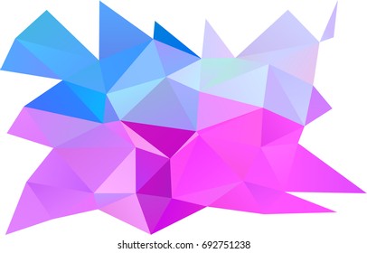 Light Pink, Blue vector abstract polygonal pattern. Triangular geometric sample with gradient.  The template can be used as a background for cell phones.