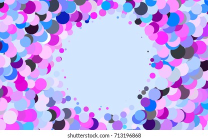 Light Pink, Blue vector abstract pattern with circles. Geometry template for your business design. Background with colored spheres.