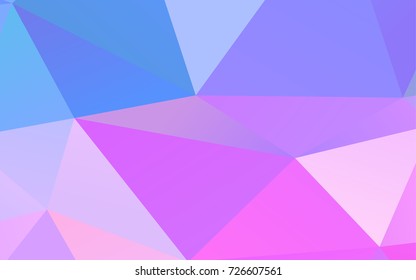 Light Pink, Blue vector abstract polygonal pattern. Creative illustration in halftone style with gradient. Triangular pattern for your business design.