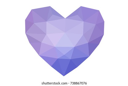 Light Pink, Blue vector abstract glitter heart shape on white background in love concept for valentine's day with sweet and romantic moment. Polygonal design for your business.