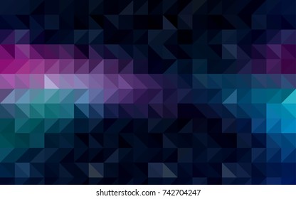 Light Pink, Blue vector abstract mosaic pattern. A sample with polygonal shapes. Triangular pattern for your business design.