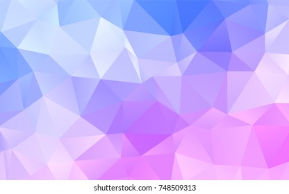 Light Pink, Blue vector abstract polygonal template. Modern geometrical abstract illustration with gradient. Triangular pattern for your business design.