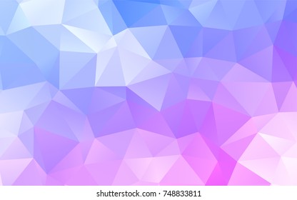 Light Pink, Blue vector abstract mosaic background. Shining colored illustration in a brand-new style. Triangular pattern for your business design.