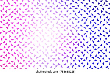 Light Pink, Blue vector abstract colorful background, which consist of triangles. Pattern with colored triangles on white background.