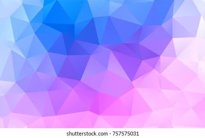 Light Pink, Blue vector abstract polygonal pattern. Geometric illustration in Origami style with gradient.  Brand-new style for your business design.