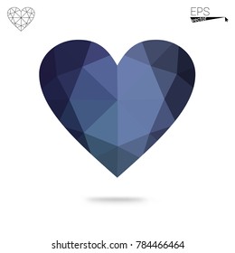 Light Pink, Blue vector abstract glitter heart shape on white background in love concept for valentine's day with sweet and romantic moment. Polygonal design for your business.