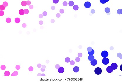 Light Pink, Blue vector abstract pattern with circles. Geometry template for your business design. Background with colored spheres.