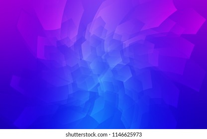 Light Pink, Blue vector backdrop with hexagons. Glitter abstract illustration in hexagonal style. Pattern can be used for landing pages.