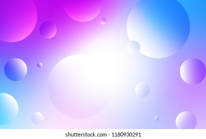 Light Pink, Blue vector backdrop with dots. Blurred decorative design in abstract style with bubbles. Beautiful design for your business advert.