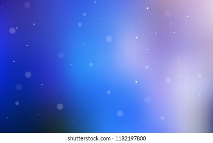 Light Pink, Blue vector backdrop with dots. Abstract illustration with colored bubbles in nature style. Pattern can be used for futuristic ad, booklets.