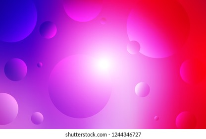 Light Pink, Blue vector backdrop with dots. Blurred decorative design in abstract style with bubbles. Completely new template for your brand book.