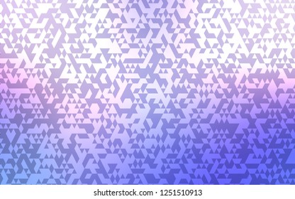 Light Pink, Blue vector backdrop with lines, triangles. Triangles on abstract background with colorful gradient. Pattern can be used for websites.