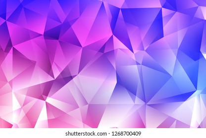 Light Pink, Blue vector backdrop with lines, triangles. Decorative design in abstract style with triangles. Best design for your ad, poster, banner.