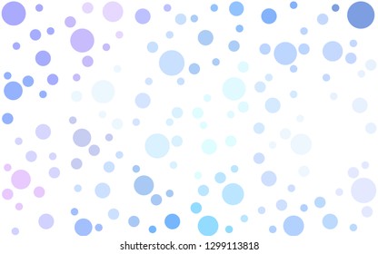 Light Pink, Blue vector  backdrop with dots. Glitter abstract illustration with blurred drops of rain. New template for your brand book.