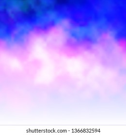Light Pink, Blue vector backdrop with cumulus. Abstract colorful clouds on gradient illustration. Beautiful layout for uidesign.