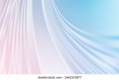Light Pink, Blue vector backdrop with curved lines. Colorful illustration in abstract style with gradient. Brand new design for your ads, poster, banner.