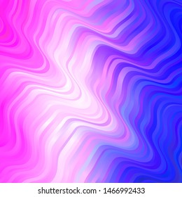 Light Pink, Blue vector backdrop with curves. Gradient illustration in simple style with bows. Pattern for websites, landing pages.