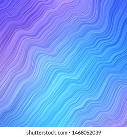 Light Pink, Blue vector backdrop with curves. Colorful illustration with curved lines. Best design for your posters, banners.