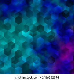 Light Pink, Blue vector backdrop with hexagons. Colorful hexagons on blur backdrop. Pattern for ads, leaflets.