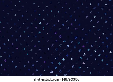 Light Pink, Blue vector backdrop with english symbols. Shining illustration with ABC symbols on abstract template. Pattern for booklets, leaflets of education.