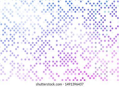 Light Pink, Blue vector backdrop with dots. Blurred decorative design in abstract style with bubbles. Completely new template for your brand book.