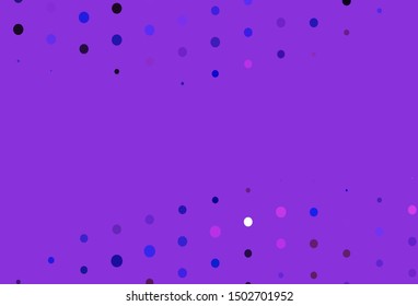 Light Pink, Blue vector backdrop with dots. Beautiful colored illustration with blurred circles in nature style. Pattern for beautiful websites.