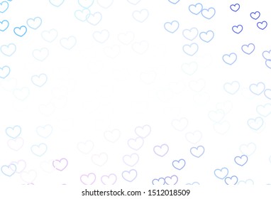 Light Pink, Blue vector backdrop with sweet hearts. Illustration with hearts in love concept for valentine's day. Pattern for carnival, festival romantic leaflets.