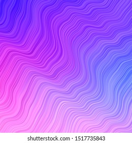Light Pink, Blue vector backdrop with bent lines. Colorful illustration in circular style with lines. Smart design for your promotions.