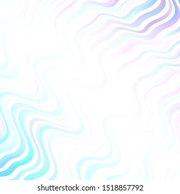 Light Pink, Blue vector backdrop with curves. Colorful illustration in circular style with lines. Pattern for websites, landing pages.
