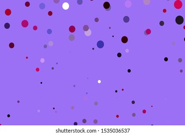 Light Pink, Blue vector backdrop with dots. Glitter abstract illustration with blurred drops of rain. Pattern of water, rain drops.