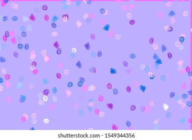 Light Pink, Blue vector backdrop with dots. Modern abstract illustration with colorful water drops. Pattern for beautiful websites.