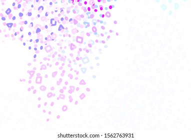 Light Pink, Blue vector backdrop with memphis shapes. Decorative design in abstract style with random forms. Elegant design for wallpapers.