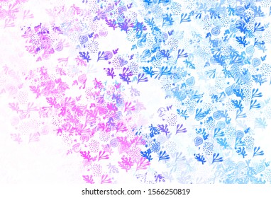 Light Pink, Blue vector backdrop with memphis shapes. Modern abstract illustration with colorful random forms. Simple design for your web site.