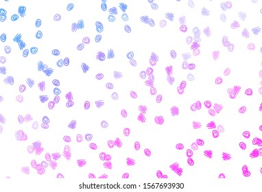 Light Pink, Blue vector backdrop with dots. Abstract illustration with colored bubbles in nature style. Design for business adverts.