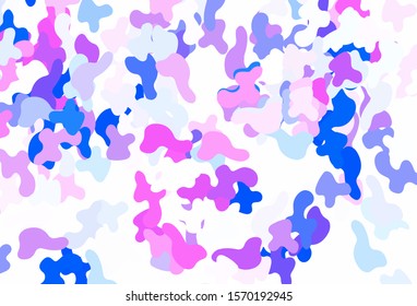 Light Pink, Blue vector backdrop with memphis shapes. Decorative design in abstract style with random forms. Simple design for your web site.